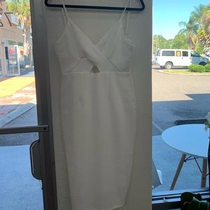 White midi dress
